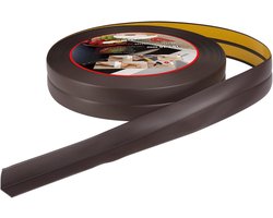 ProfiPVC Zachte plint zelfklevend 18x18mm - 5 meter, afwerking plint voor keuken en badkamer, PVC zelfklevende afdichtstrip, flexibel, Donkerbruin