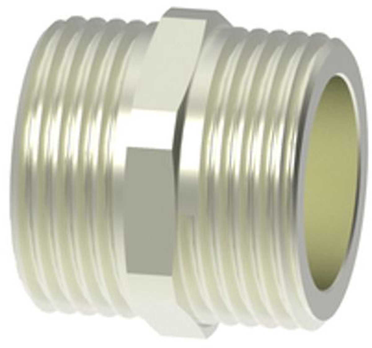 Roth Dubbele nippel G1" AG/AG, vernikkeld, 1135010098