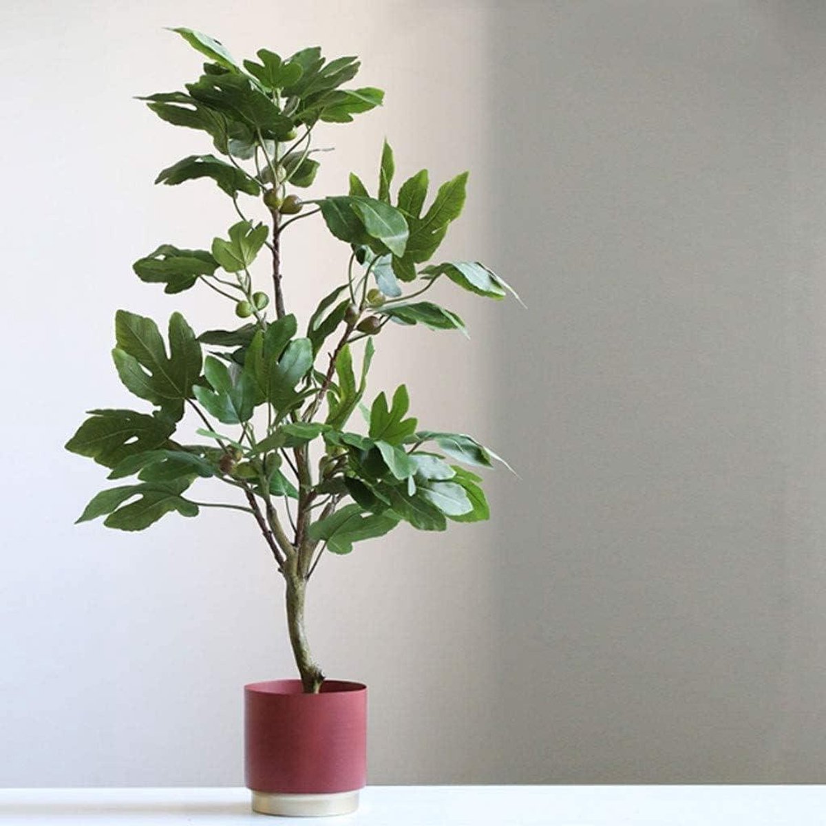 Kunstmatige Vijgenboom - Nepplant met pot - Binnenhuis decoratie - Eco-vriendelijk materiaal - 122 cm - Groen