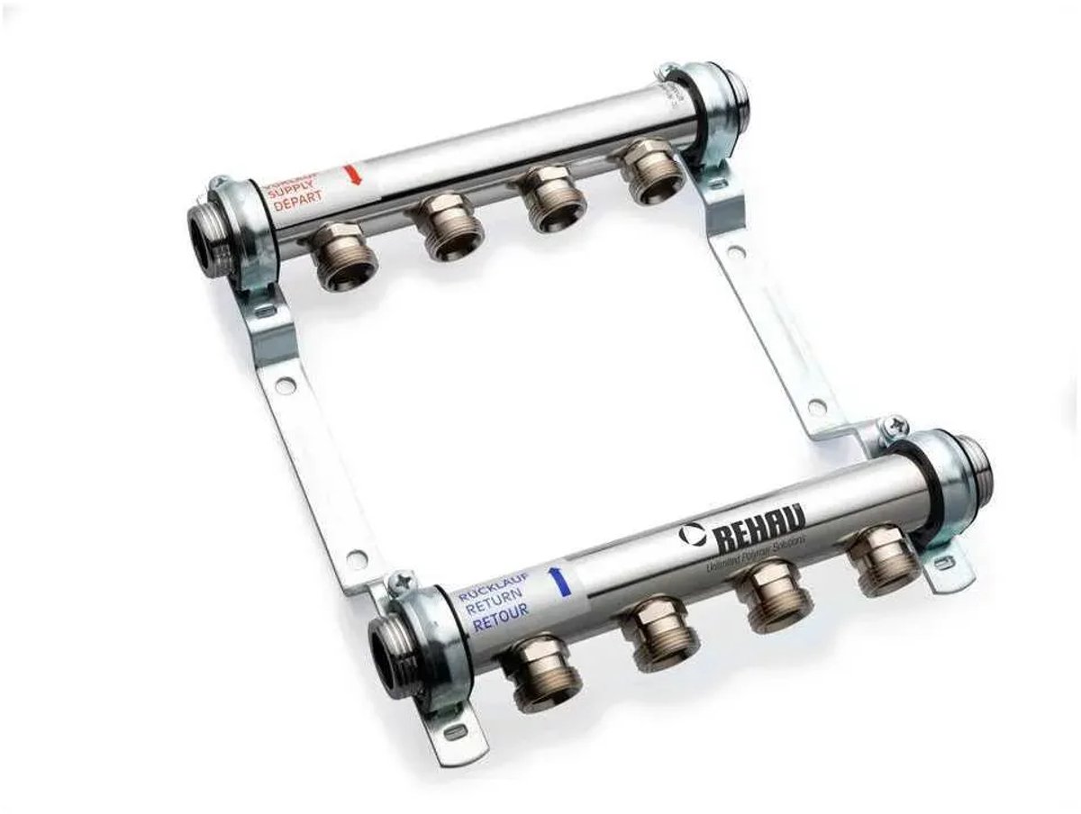 REHAU Verwarmingsleidingverdeler HLV 6 - RVS, 11102081001