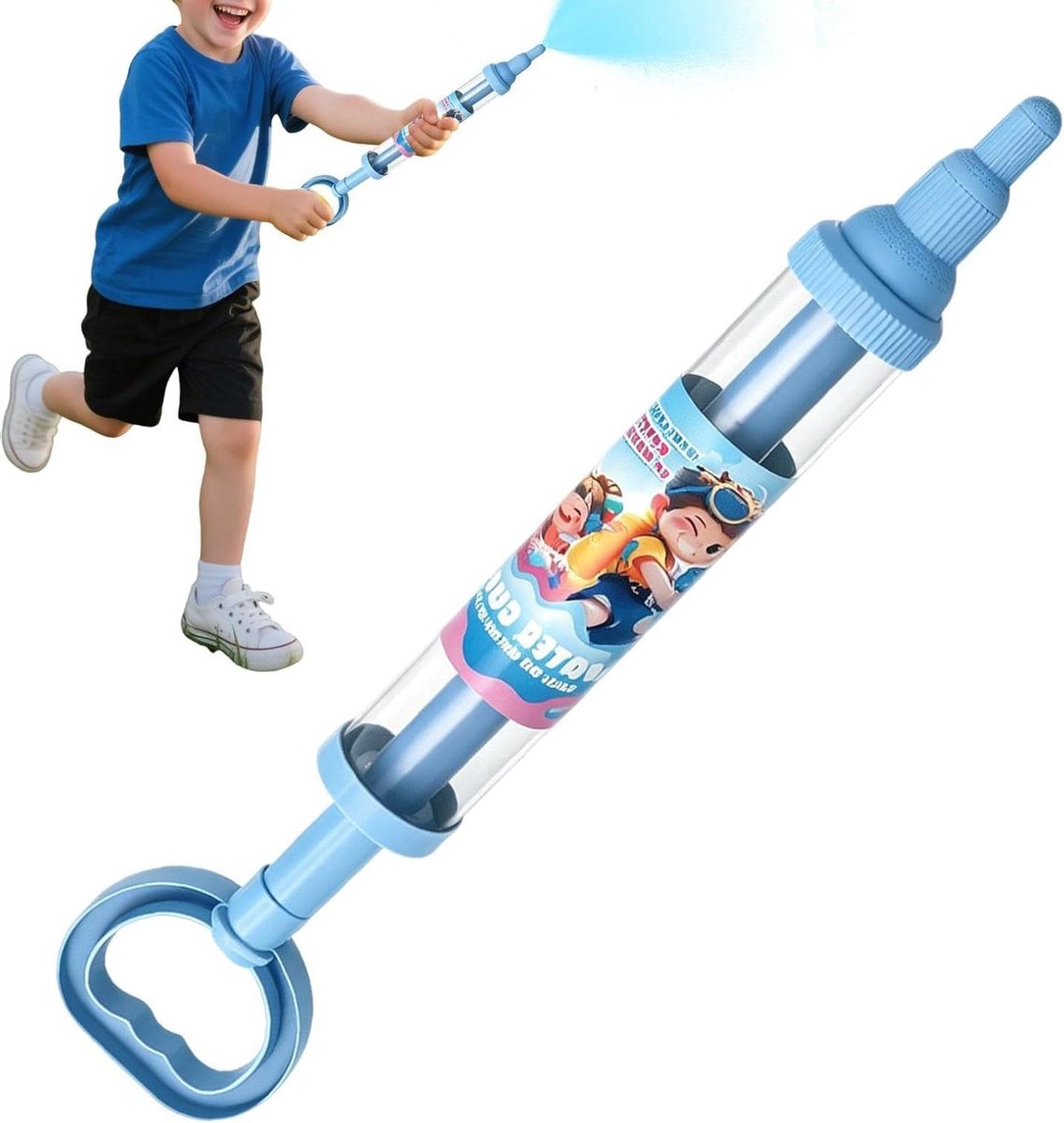 Waterspeelgoed Kinderen - Waterpistool Tank - Buiten Spelen - Drielaagse Sproeikop - 46 cm Lengte - Blauw