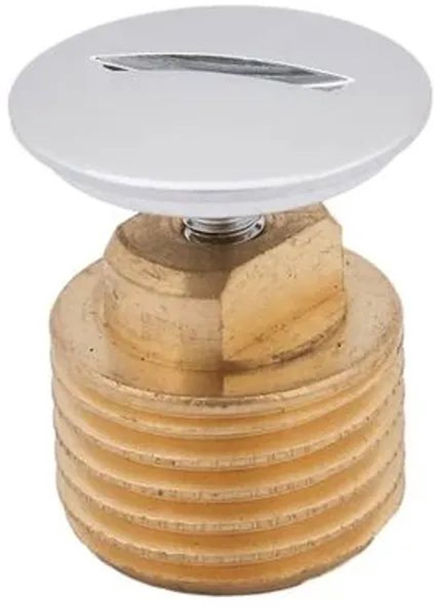Schlösser Armaturen JS Afsluitstop met verchroomde sleufschroef, DN15, 1/2'' van messing, 0018381500001