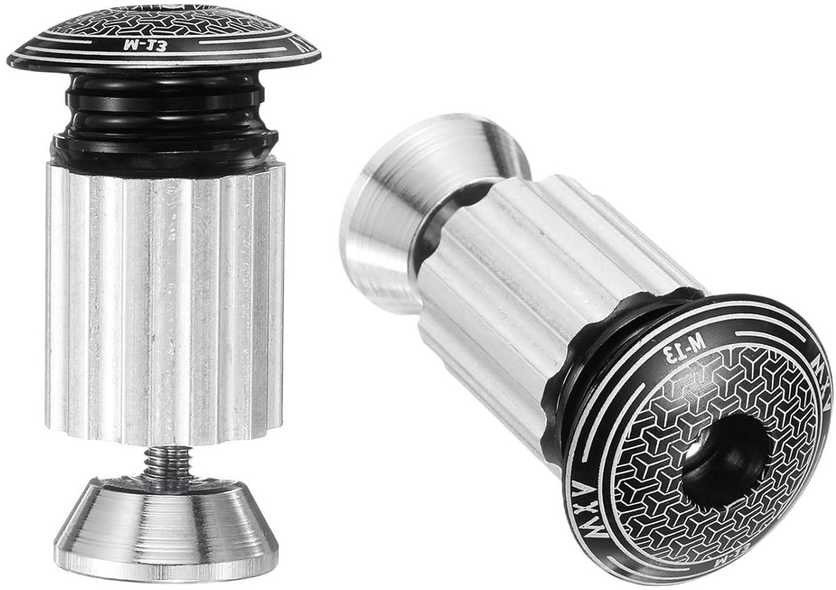 Stuureindkappen Fiets - Stuurdoppen Set - Fiets Beschermen - Aluminium Constructie - 35 mm Lengte - Zwart