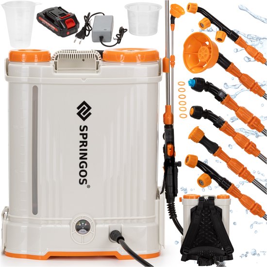 Springos Drukspuit - Elektrische - Accu - Onkruidbestrijding - Regelbare Sproeikop - 16 Liter van Springos — afbeelding 2