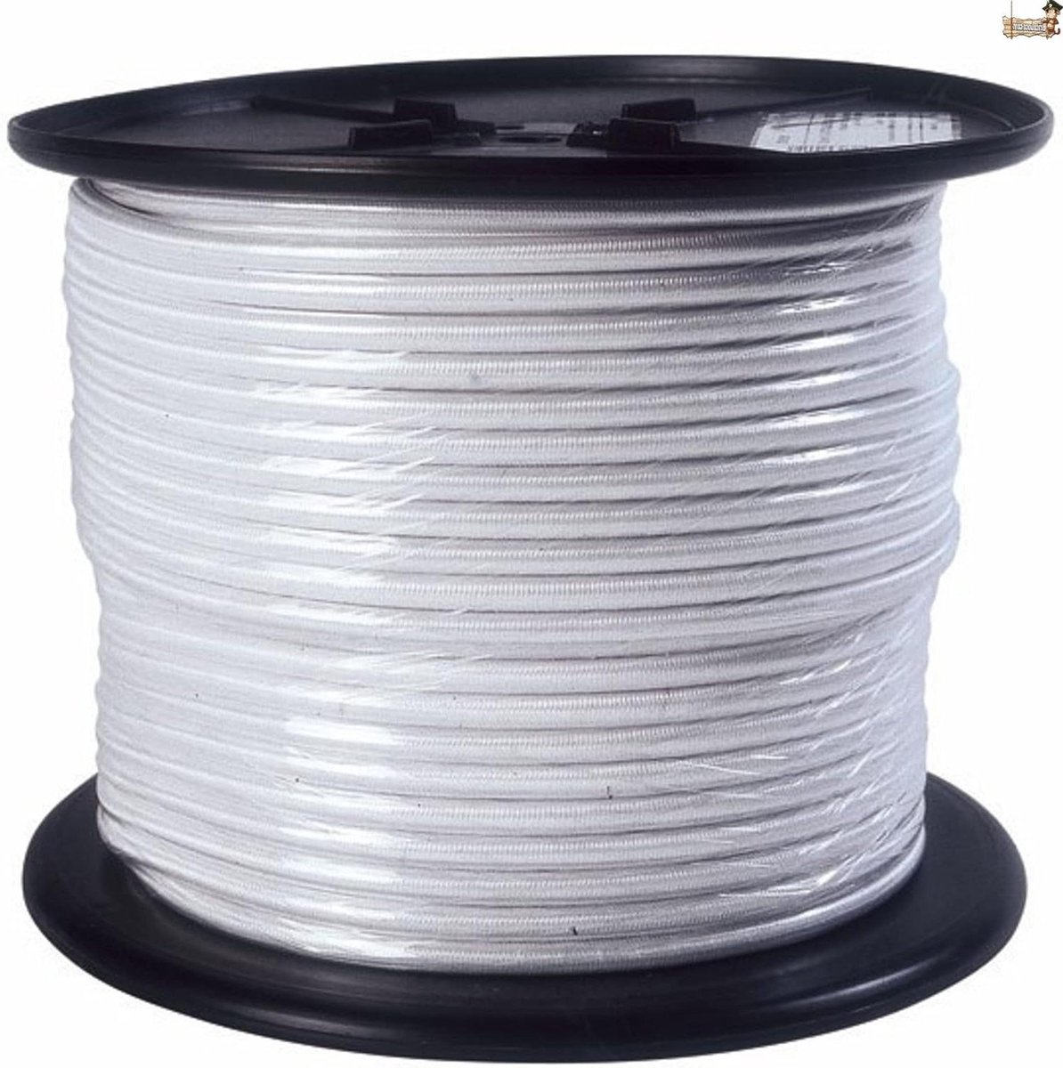Elastisch touw - Bungee koord - Transport bevestigen - Weerbestendig nylon - 6 mm dik - Wit