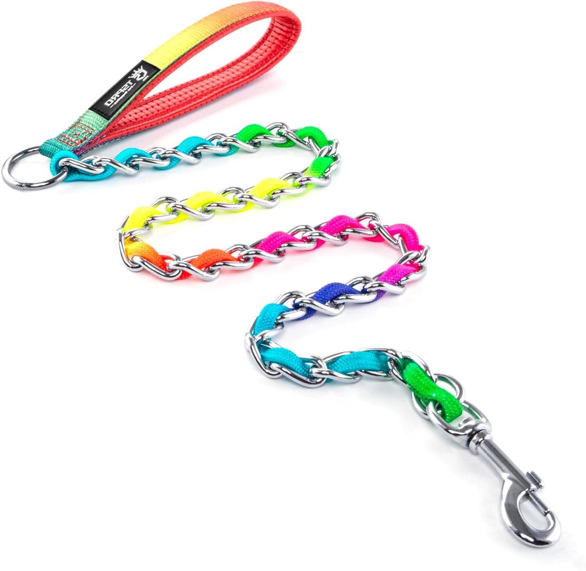 Hondenriem Ketting - Trainingsriem Honden - Veilig Wandelen - Zacht Gevoerd Handvat - 100cm 4mm - Regenboog