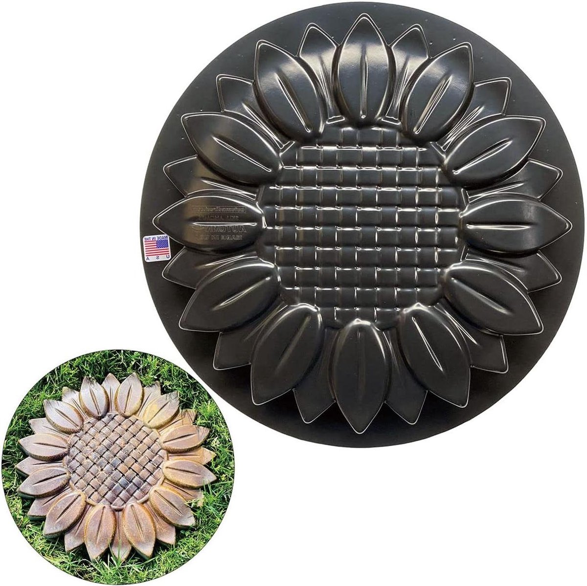 Stapsteen Mal - Betonmal Tuinpad - Tuin Decoratie Maken - Herbruikbaar Plastic - 40 cm Diameter - Grijs