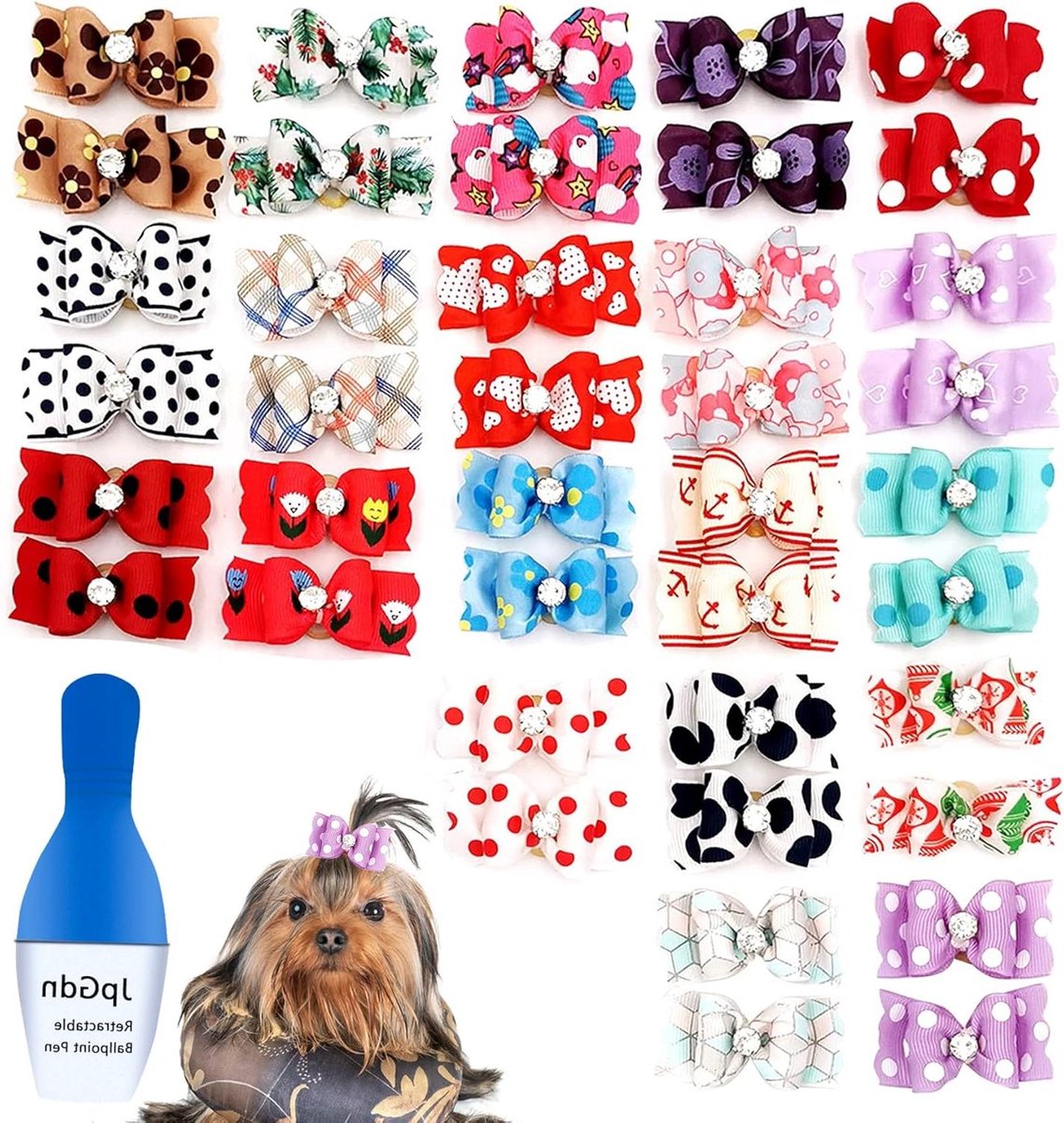 Honden Haarstrikken - Honden Strikjes - Huisdier Decoratie - Handgemaakt Lint Materiaal - 50 stuks - Meerdere Kleuren