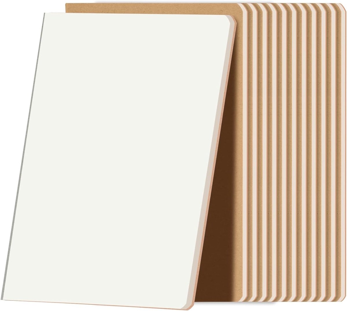 SnelShoppen - A5 Lege Notitieboeken Set van 12, Kraft Notebooks met Zachte Kaft (34 Vellen), Draagbare Notitieblokken voor School, Kantoor, Reizen, Sc