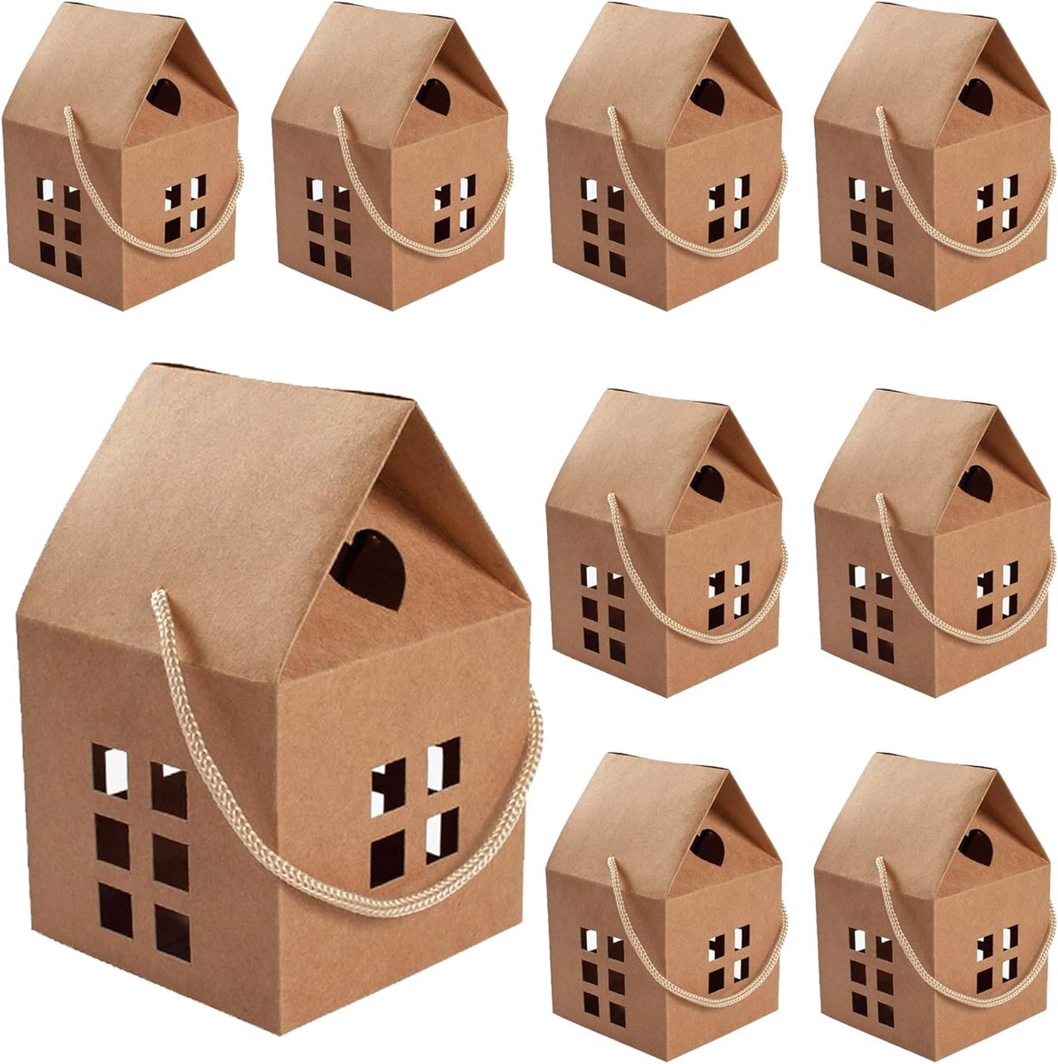 Kraft Papieren Cadeau Dozen Set van 26 Stuks, Kleine Candy Boxen voor DIY Geschenken, Bruiloften en Feestjes, 8x8x7.5cm