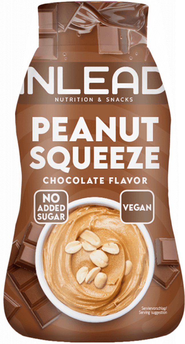 Inlead Peanut Squeeze (520g) Chocolate - Functionele voeding - Notenboter