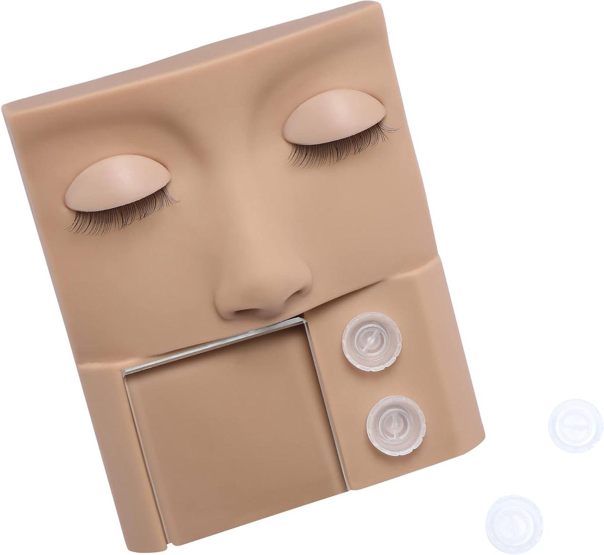 Oefenhoofd Siliconen - Make-up Oefenkop - Wimperverlenging Oefenen - 3-in-1 Multifunctioneel - 200 g - Niet gespecificeerd