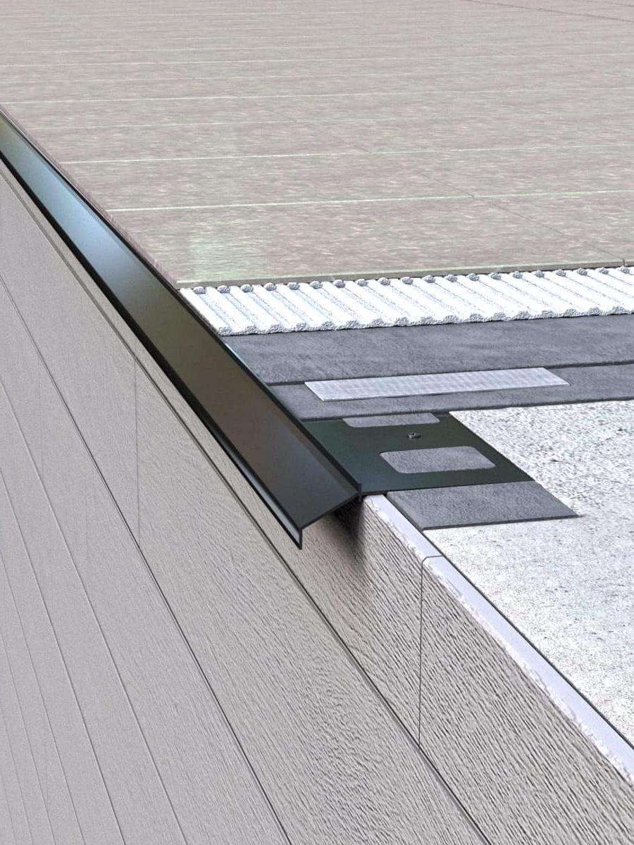 Aluminium Hoekprofiel - Balkonprofiel Terrasprofiel - Waterafvoer Balkon - 90 Graden Buitenhoek - K100 - Bruin