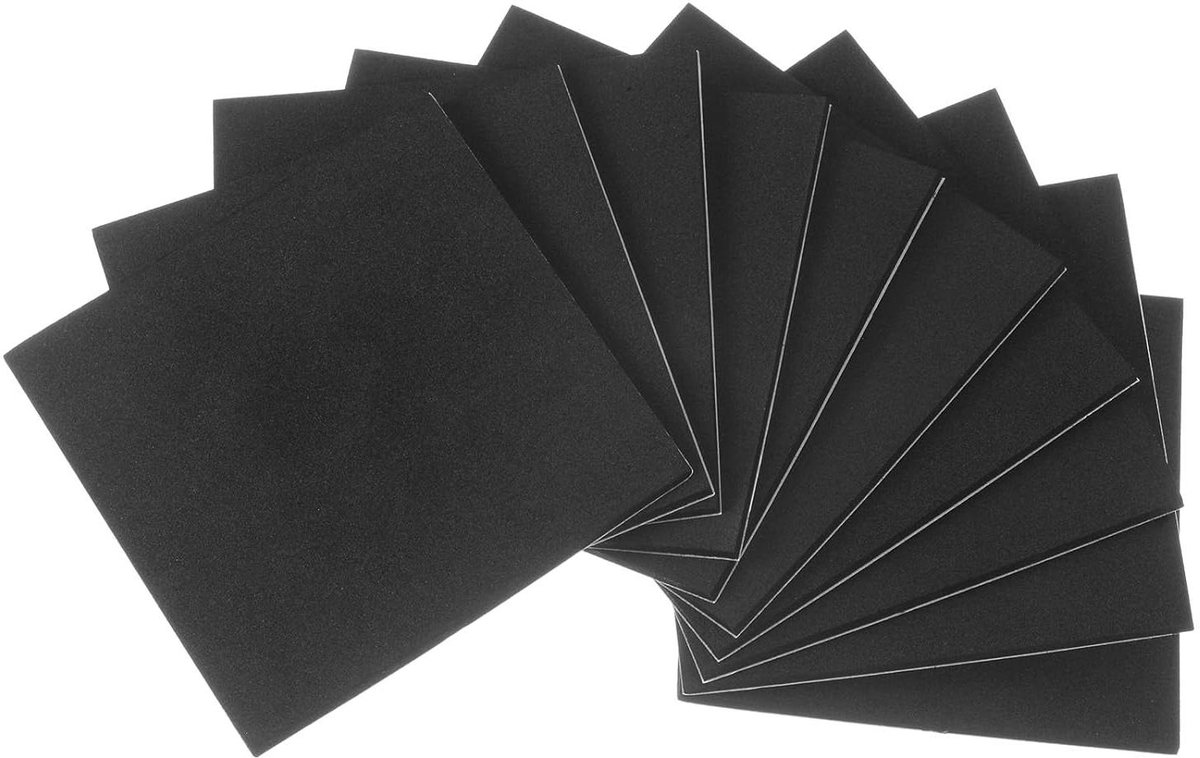 Zelfklevende Rubberen Pads - Schuimplaat Neopreen Pads - Meubels Beschermen - Antislip en Trillingsdempend - 10 stuks 4x4 inch - Zwart
