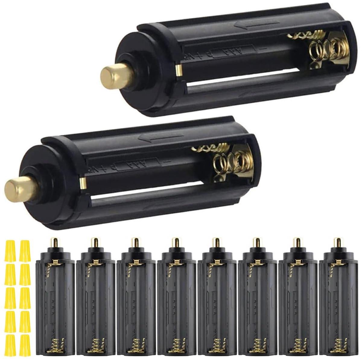 Batterijhouder AAA - Adapter Box AAA - Zaklamp Gebruik - Cilindrisch Ontwerp - 3x AAA - Zwart