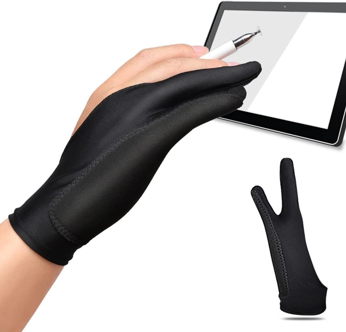 Allecto - Artist Handschoenen - Digitale Tekenhandschoenen - Twee Vingers - Anti-Pollutie - Voor Grafische Tablets - Geschikt voor Creatieve Profes...