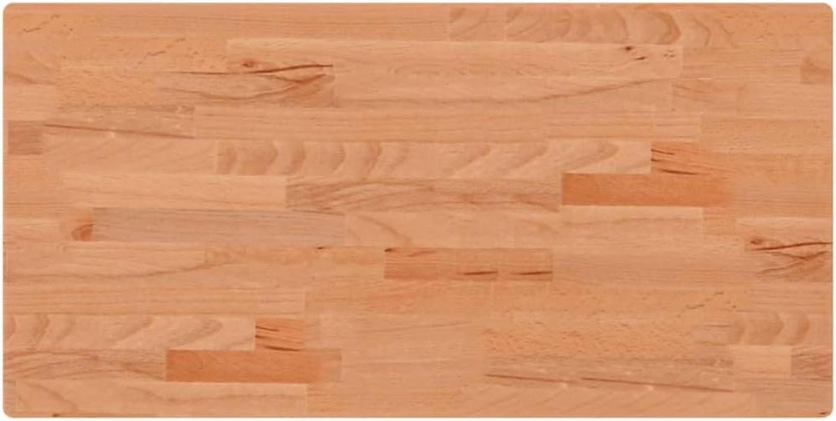 Tafelblad Rechthoekig - Houten Blad - Tafel Opknappen - Massief Beukenhout - 80x40x2.5 cm - Bruin