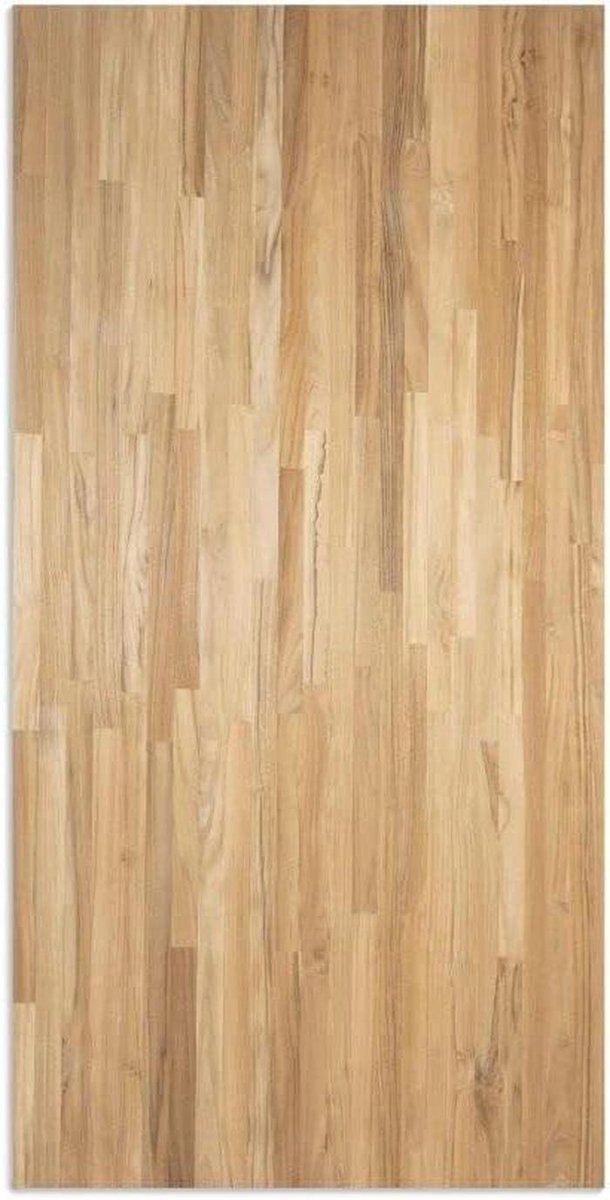 Teak Houten Plank - Regalbodem Werkblad - Meubelbouw - Massief Hout Gekeild - 200 x 50 x 1.8 cm - Houtkleur