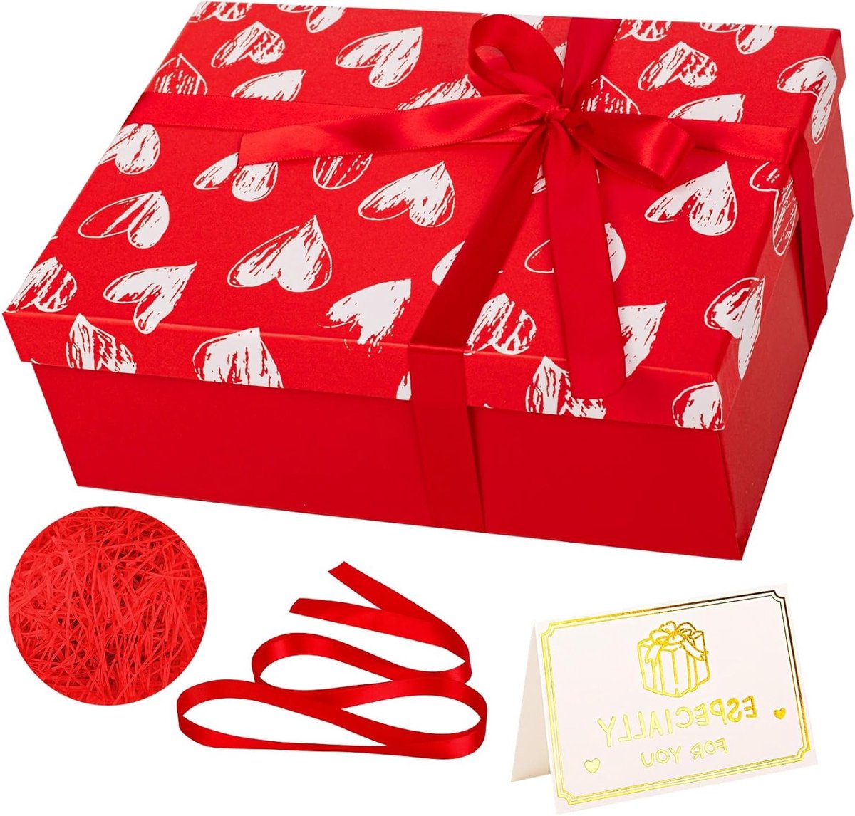 Luxe Hartvormige Geschenkdoos voor Valentijnsdag, Verjaardag en Bruiloft - 25x18x9cm, Perfect voor Cadeaus met Lint en Persoonlijke Touch