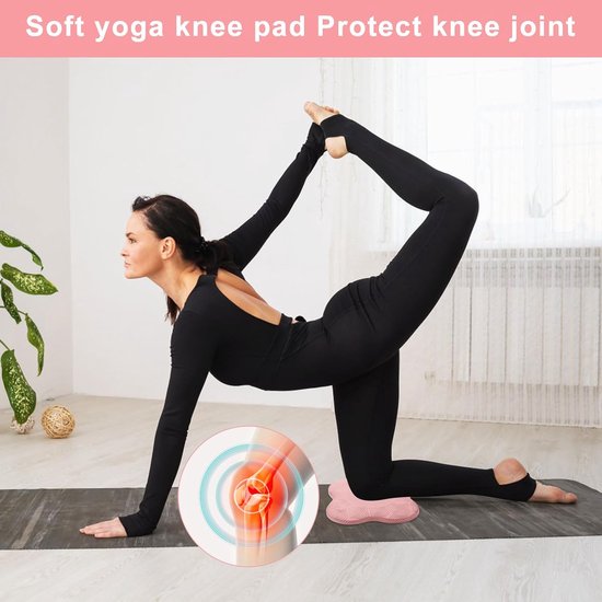 Kniekussens Set - Yoga Pilates Mat - Comfortabele Oefeningen - Antislip Ontwerp - 20 x 20 cm - Roze — afbeelding 2
