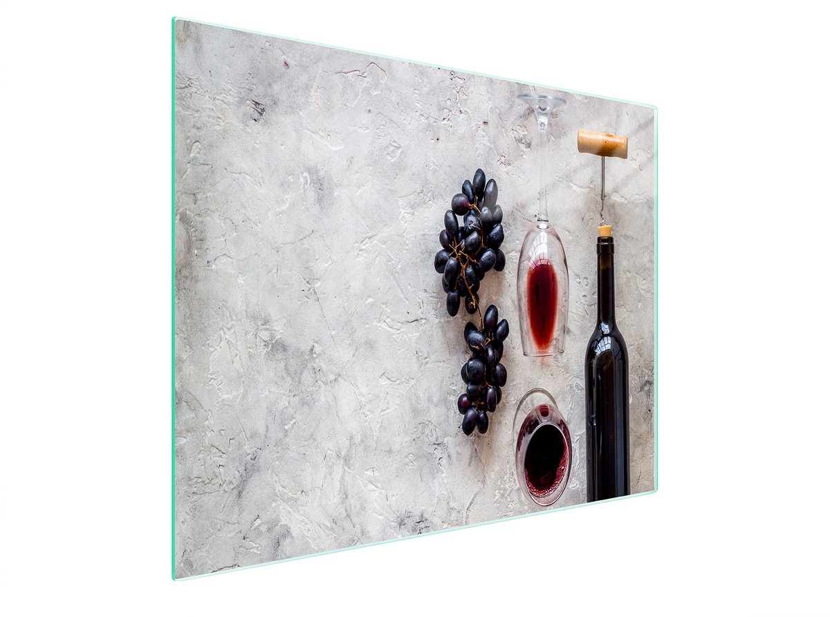 TMK ArtDeko - Snijplank - 52x30 cm - Glas - Motief Wijn
