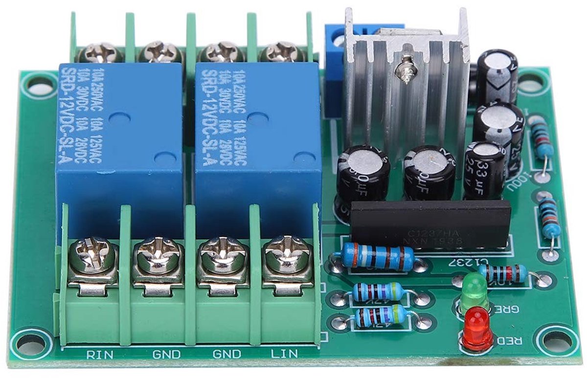 aladdien - Luidsprekerbeschermingsmodule - Spanningsregelaar - Power-On Delay - Blauw - Eindversterkerbord - Luidsprekerbescherming - Geschikt voor ...