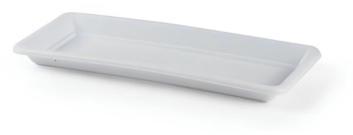 Plasticforte Plantenbak water onder opvangschaal - wit - rechthoek - 39 x 18 cm - Bloembakken