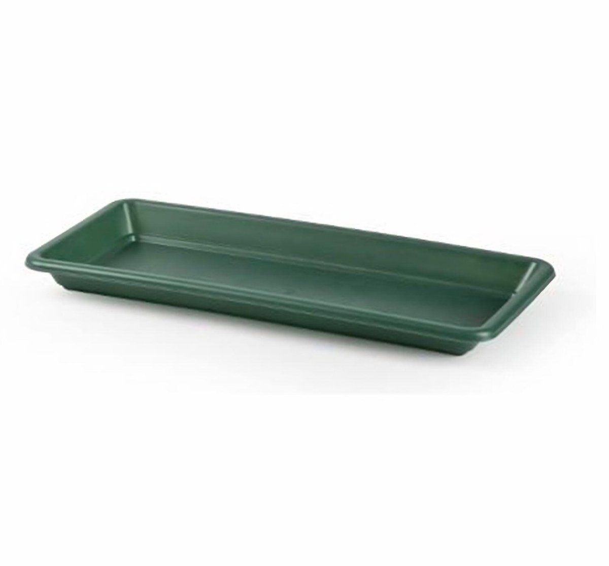 Plasticforte Plantenbak water onder opvangschaal - groen - rechthoek - 39 x 18 cm - Bloembakken