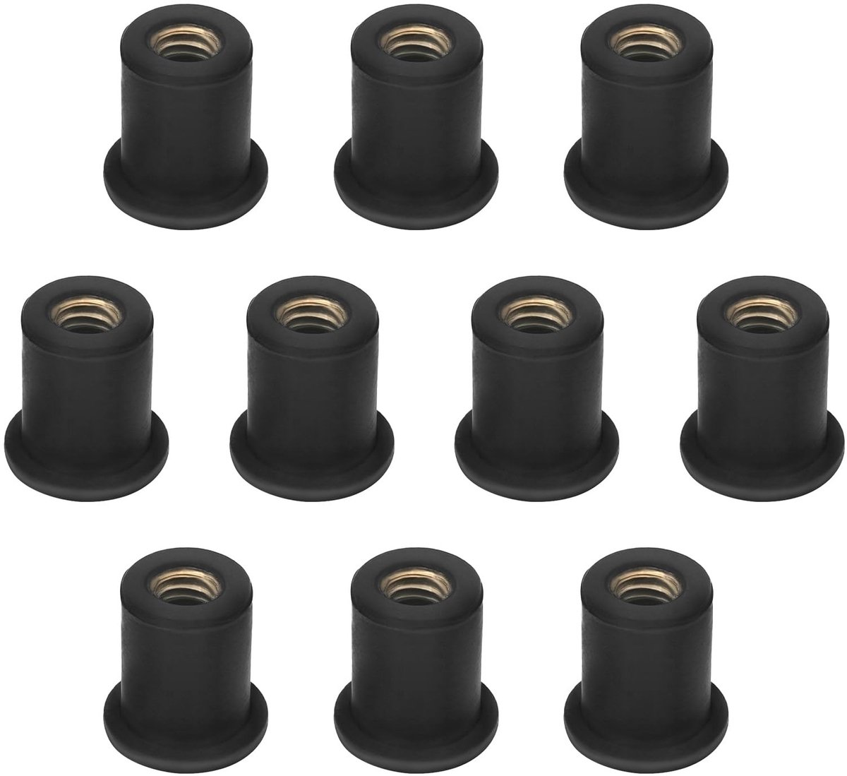 Allecto - M6 rubberen moeren - Motorfiets voorruit moeren - Olie- en chemisch bestendig - 10 stuks - Geschikt voor Honda en Suzuki - Motorfiets kui...
