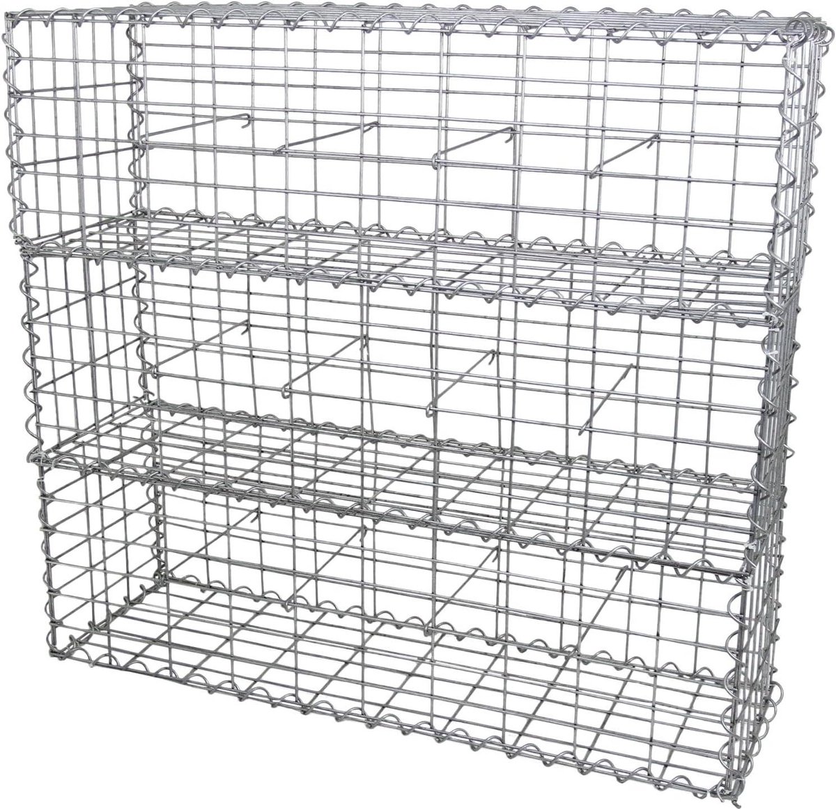 Schanskorf Muur - Gabion Manden - Tuin Decoratie - Gegalvaniseerd Staal - 6 stuks - Zilver