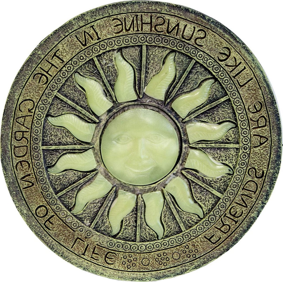 Decoratieve Tuinstenen - Opstapsteen Tuin - Tuin Verlichten - Lichtgevend Motief - 26 cm Diameter - Grijs