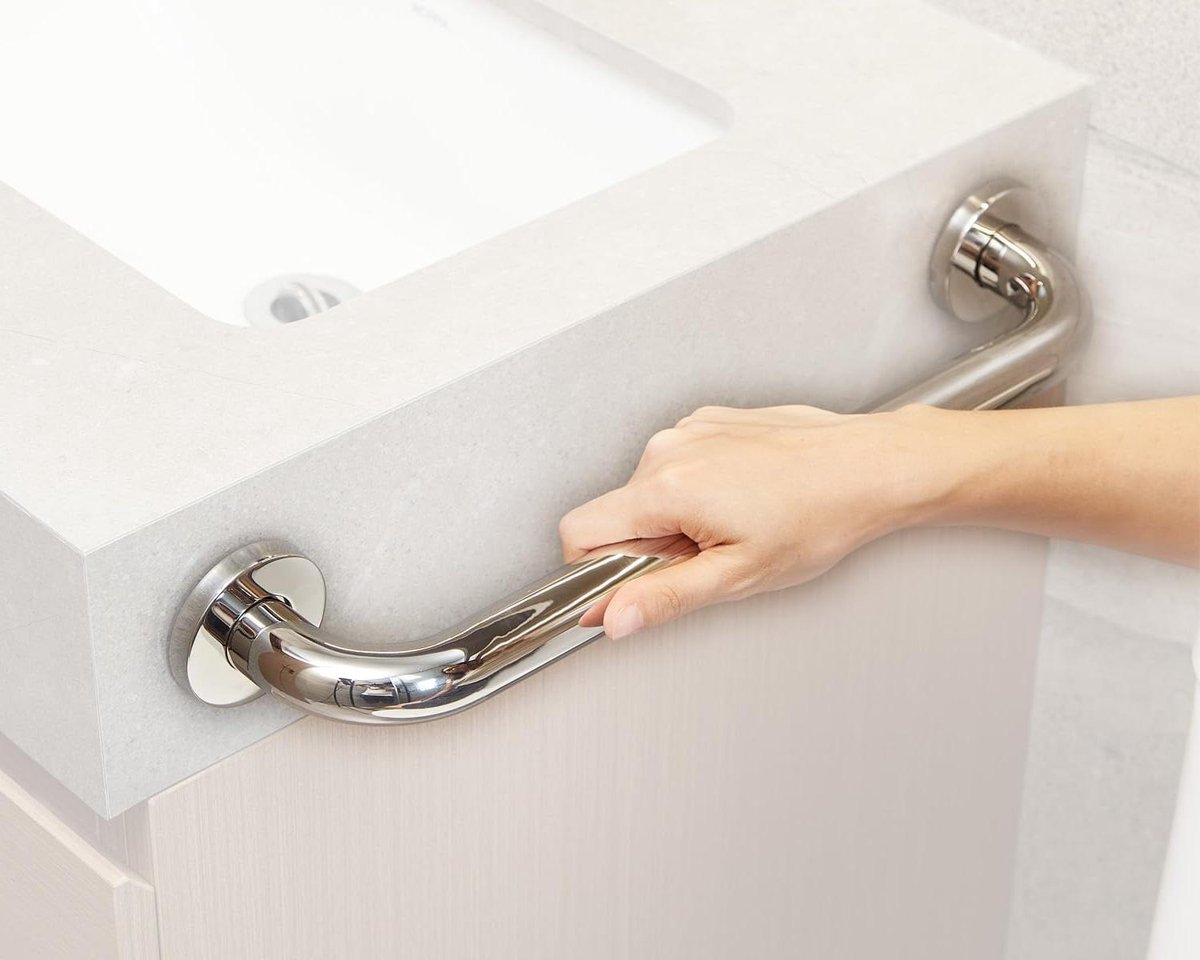 Douche Handgreep - Opstahulp Badkamer - Veiligheid Thuis - Roestvrij Staal - 450 mm - Glanzend