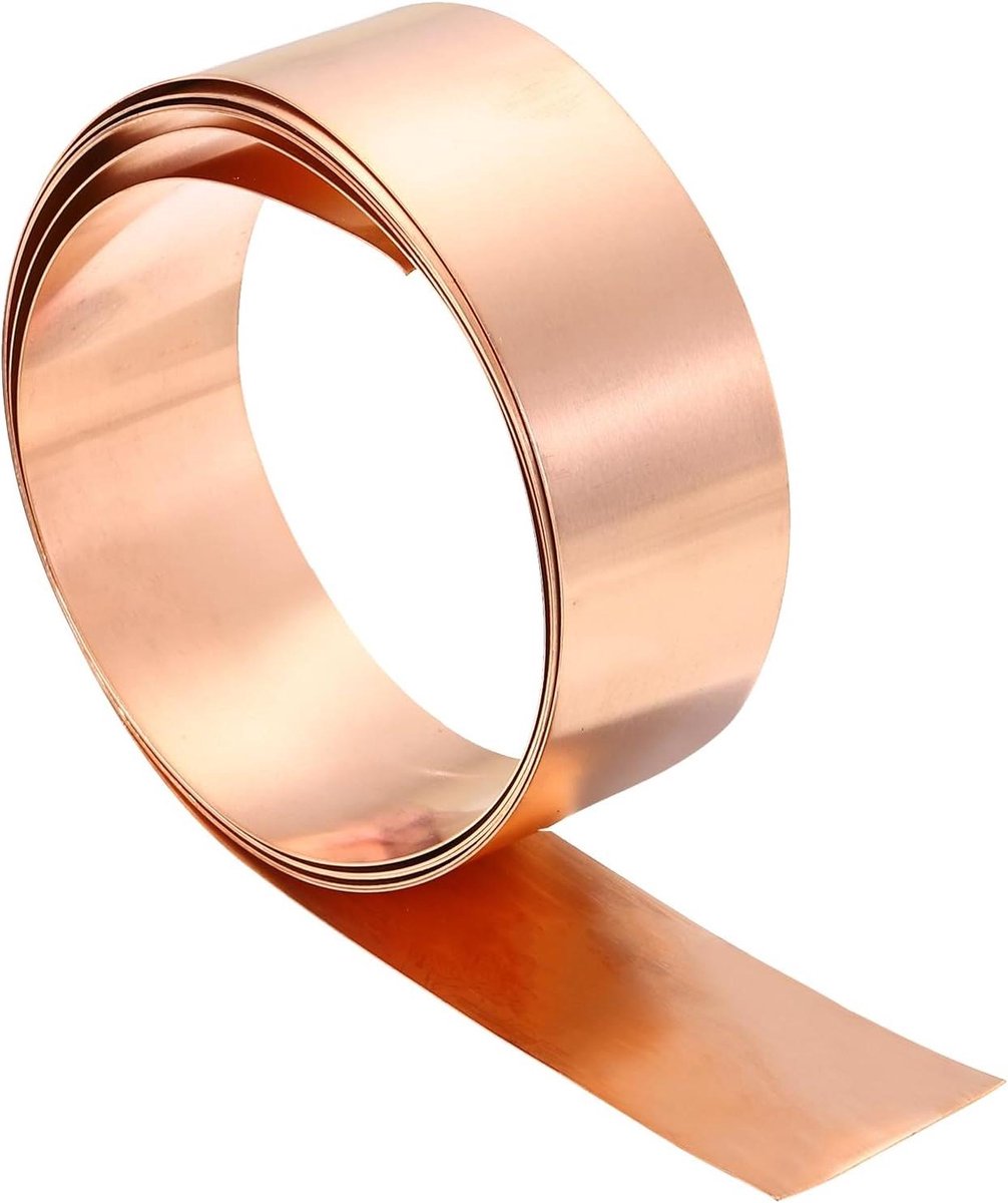 Koperen Plaatrool - Koperstrip Metaalfolie - Doe-het-zelf Projecten - T2 Koper Materiaal - 2000x40mm 03mm - Koper