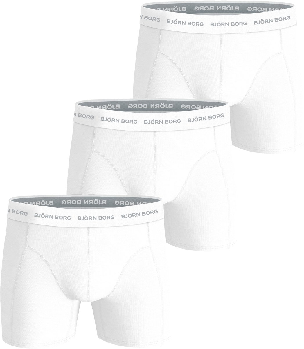Björn Borg Cotton Stretch boxers - heren boxers normale lengte (3-pack) - wit - wit - wit