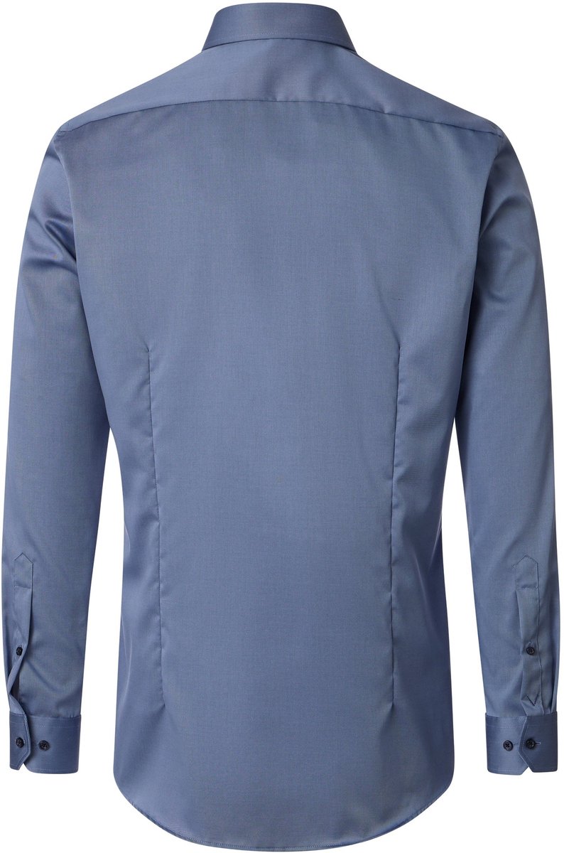 VENTI body fit overhemd - twill - lichtblauw - Strijkvrij - Boordmaat: 38