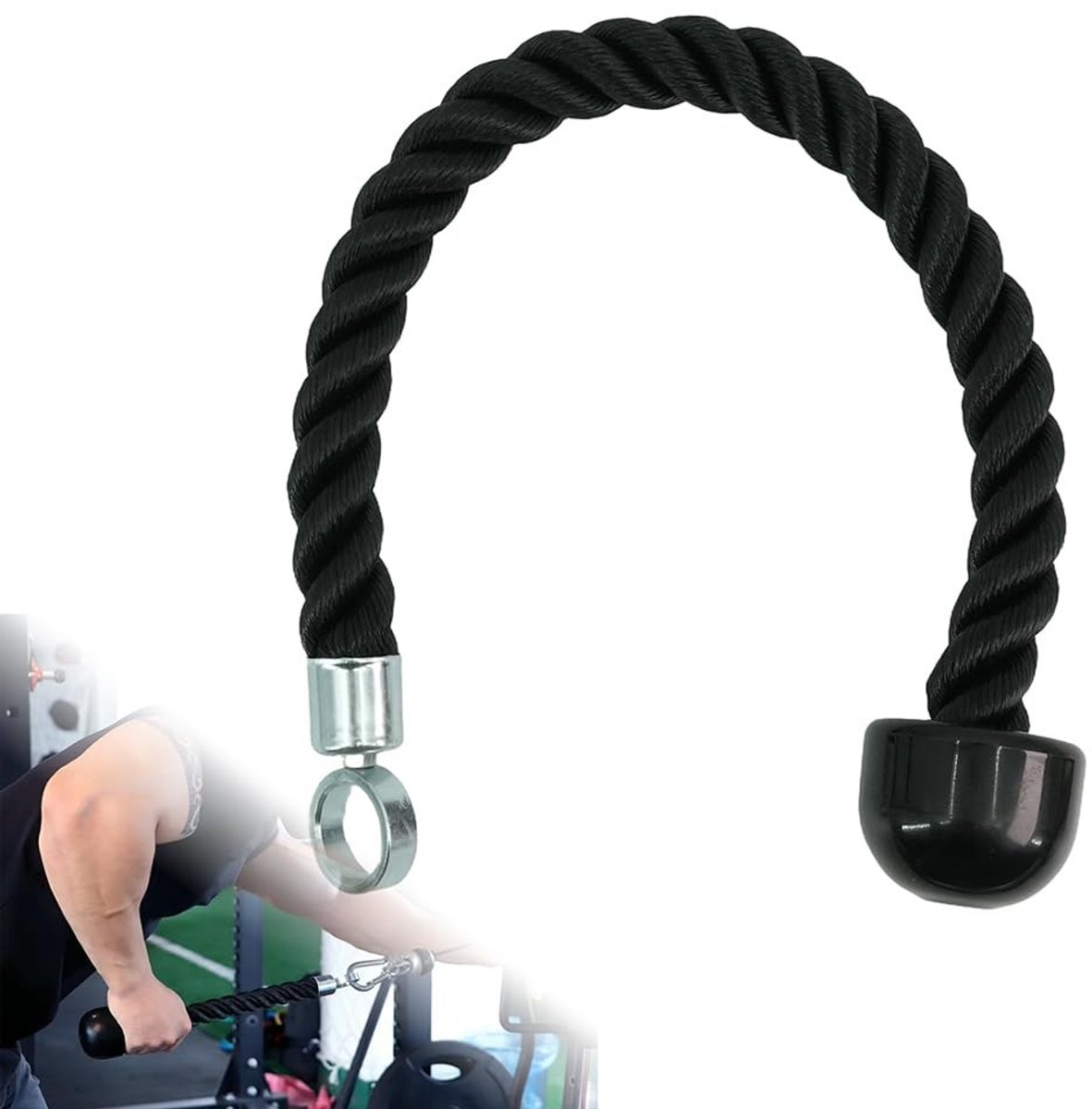 Dailygoods - Dailygoody - Tricepstouw - Krachtstation - Antislip handgreep - 60 cm - Biceps en tricepstouw - Duurzaam nylon - Geschikt voor thuis en sportschool - .