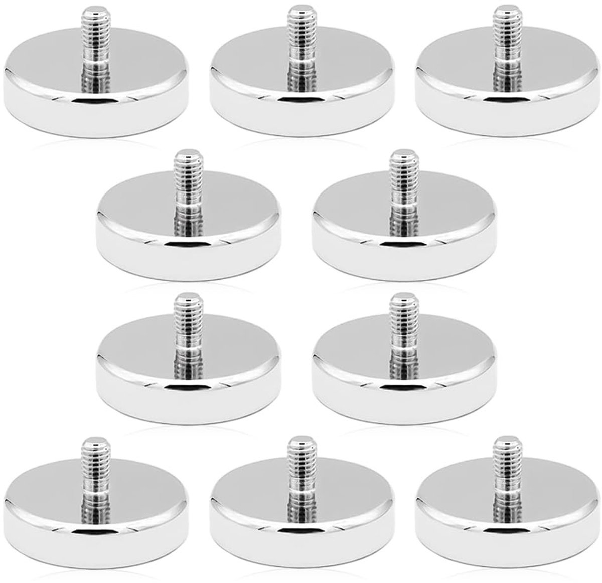 Dailygoods - Dailygoody - Neodymium Magneten - M5 Draad - 20 kg Treksterkte - 25 mm - Sterke Magneten - 10 Stuks - Geschikt voor Doe-het-zelf - Magnetisch