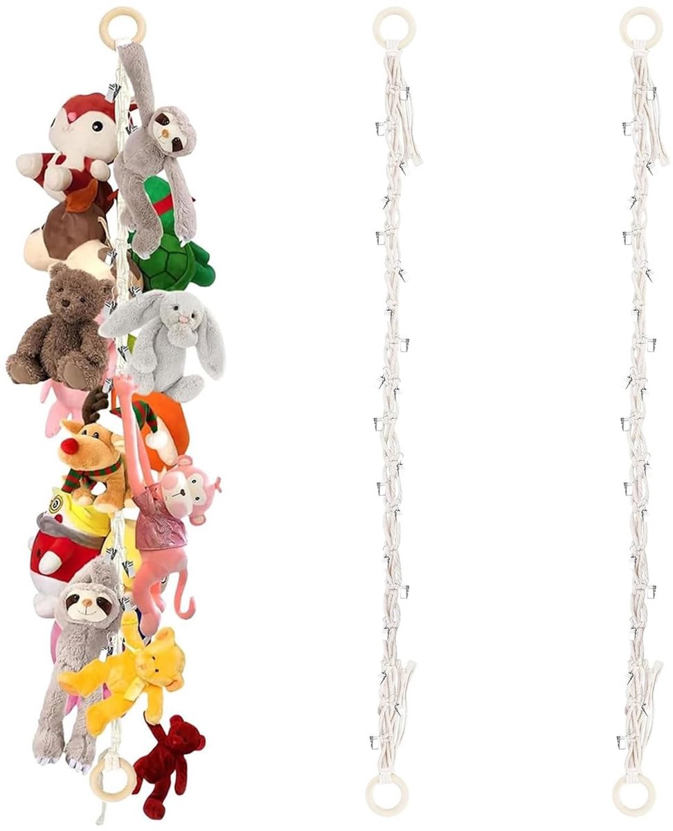 Dailygoods - Pluche Houders met Handgevlochten Touw (2 Stuks)