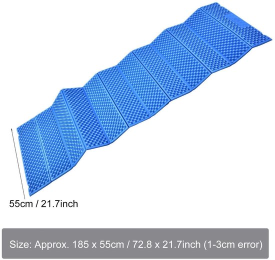 Dailygoods - Outdoor Schuimmat - Vouwtent Slaapmat - Ideaal Voor Camping en Strand - Duurzaam Materiaal - Antislip - Blauw van Dailygoods — afbeelding 2