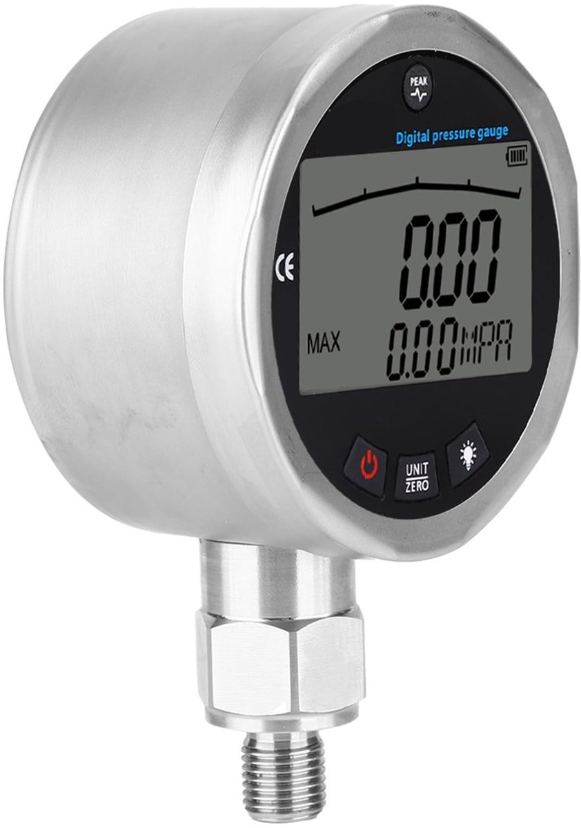 Dailygoods - Dailygoody - Digitale Drukmeter - Precisie Drukmeting - 0-10000 PSI - Voor Water en Gas - Betrouwbare Metingen - Geschikt voor Olie - Handzaam model -...