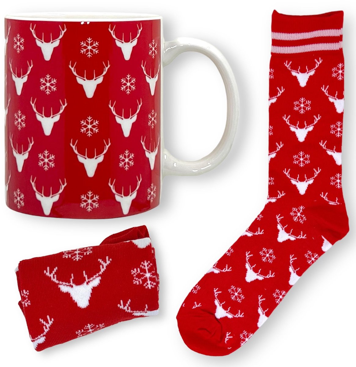 Dailygoods - Dailygoody - Cadeauset - Keramische Mok - Comfortabele Sokken - Kerstdesign - Perfect voor Wintermomenten - Geschikt voor Iedereen