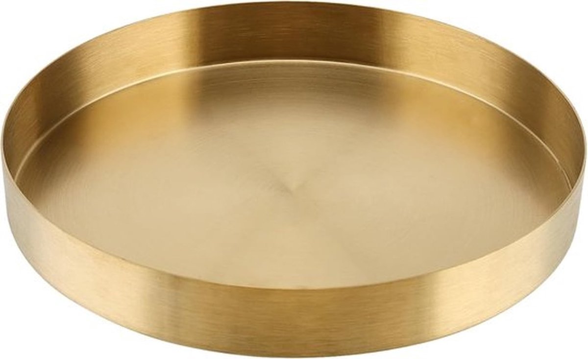 Rond decoratief dienblad - goud - 22 cm