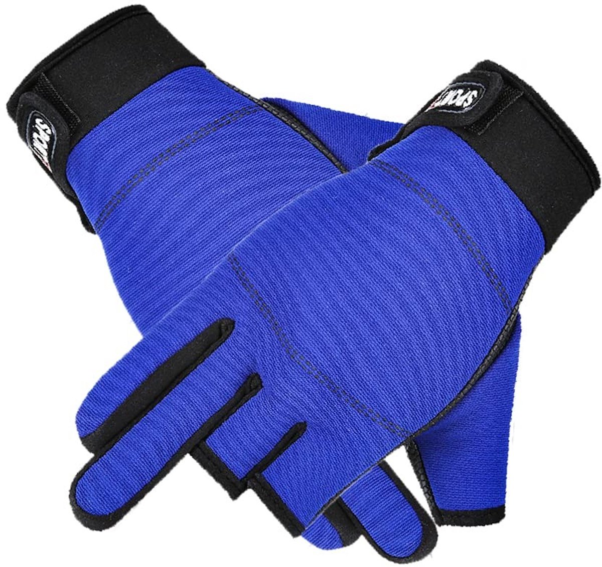 Dailygoody - Vingerloze werkhandschoenen - Antislip fietshandschoenen - Blauw - Multifunctioneel - Geschikt voor buitensporten, vissen, werken - One s