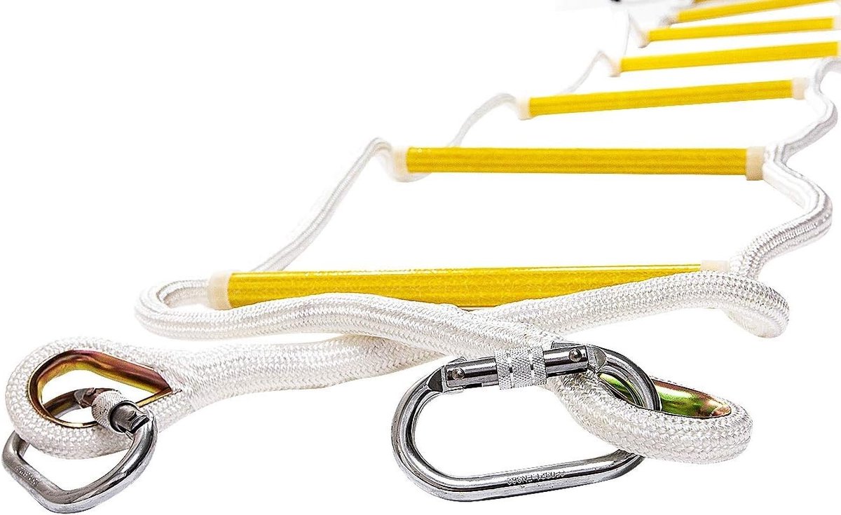 Dailygoody - Brandtrap voor noodgevallen - Vuurvaste veiligheidstouwladder - Compact en lichtgewicht - Zwart - Herbruikbaar - Draagvermogen tot 900 kg