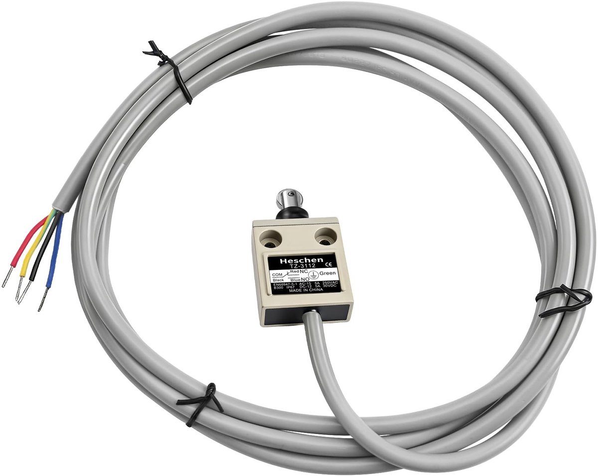 Dailygoody - Limit Switch - Compact Pre-Wired - Waterproof - Sealed Roller Plunger - 5A 250V - Perfect voor industrieel gebruik