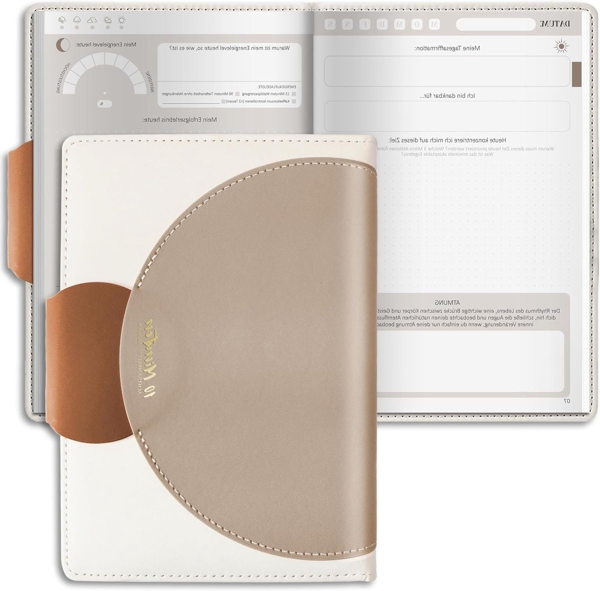 Luxe Bruine Dagboek met Leeromslag, Perfect voor Notities en Persoonlijke Reflecties