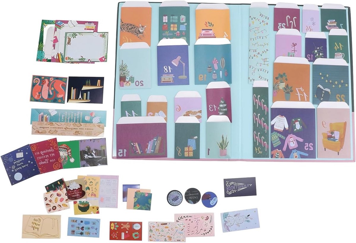 Unieke adventskalender voor boekenliefhebbers, 25 verrassingen, perfect voor de feestdagen en boekenfanaten