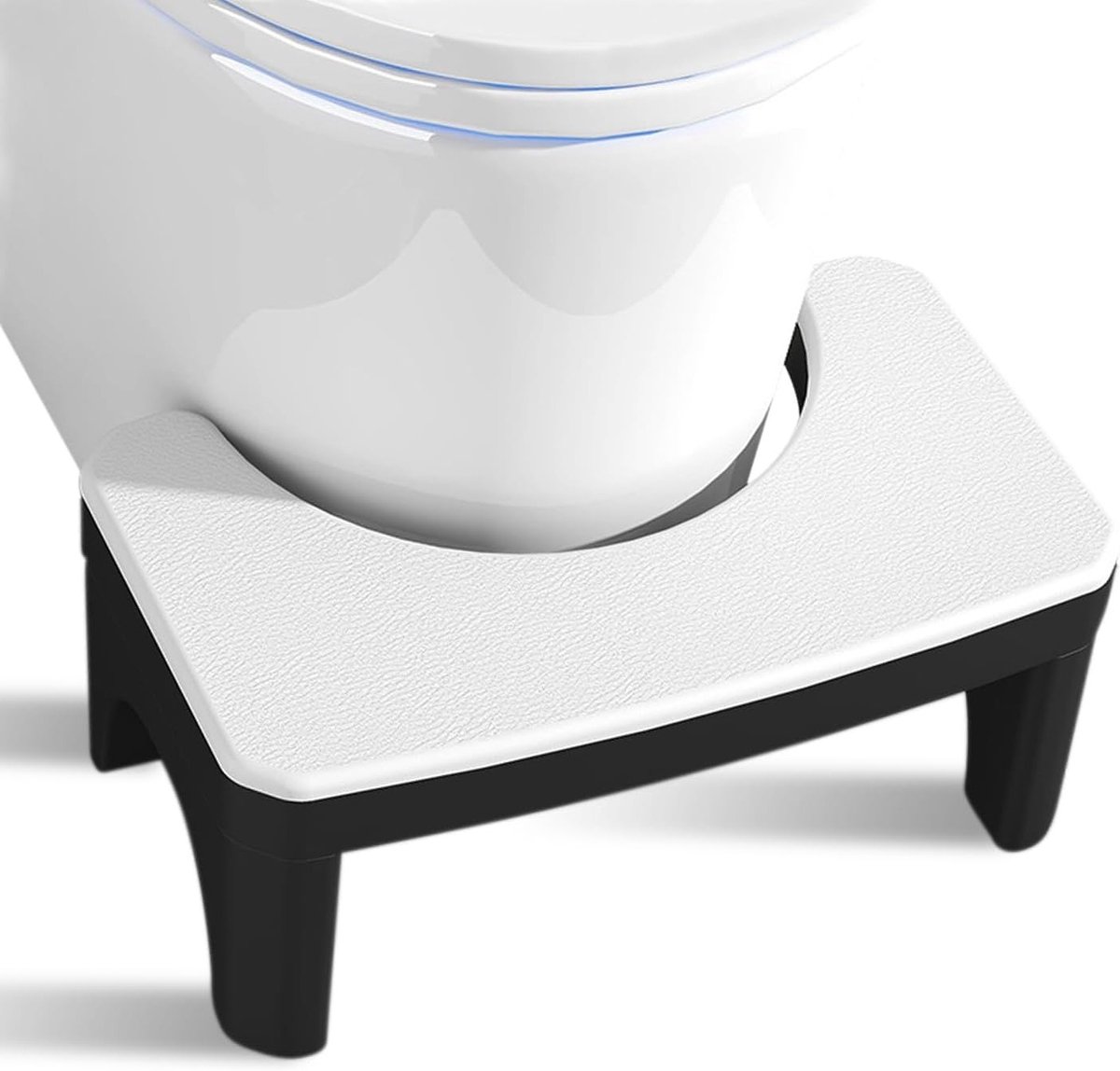 Vouwbare Hoge Toiletkruk voor Volwassenen en Kinderen, Antislip en Stofdicht, Verlicht Verstopping en Verbeterd Comfort