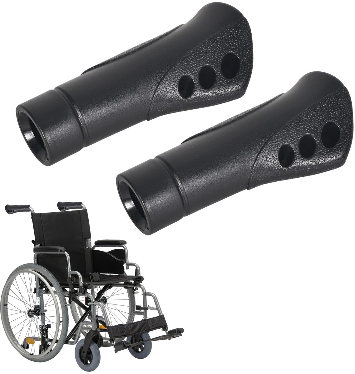 Dailygoods - Dailygoody - Ergonomische Handgrepen - Comfortabele Grip - Zwart - Rollatorhouder - Antislip en Weerbestendig - Geschikt voor Mobiliteitshulpmiddelen ..