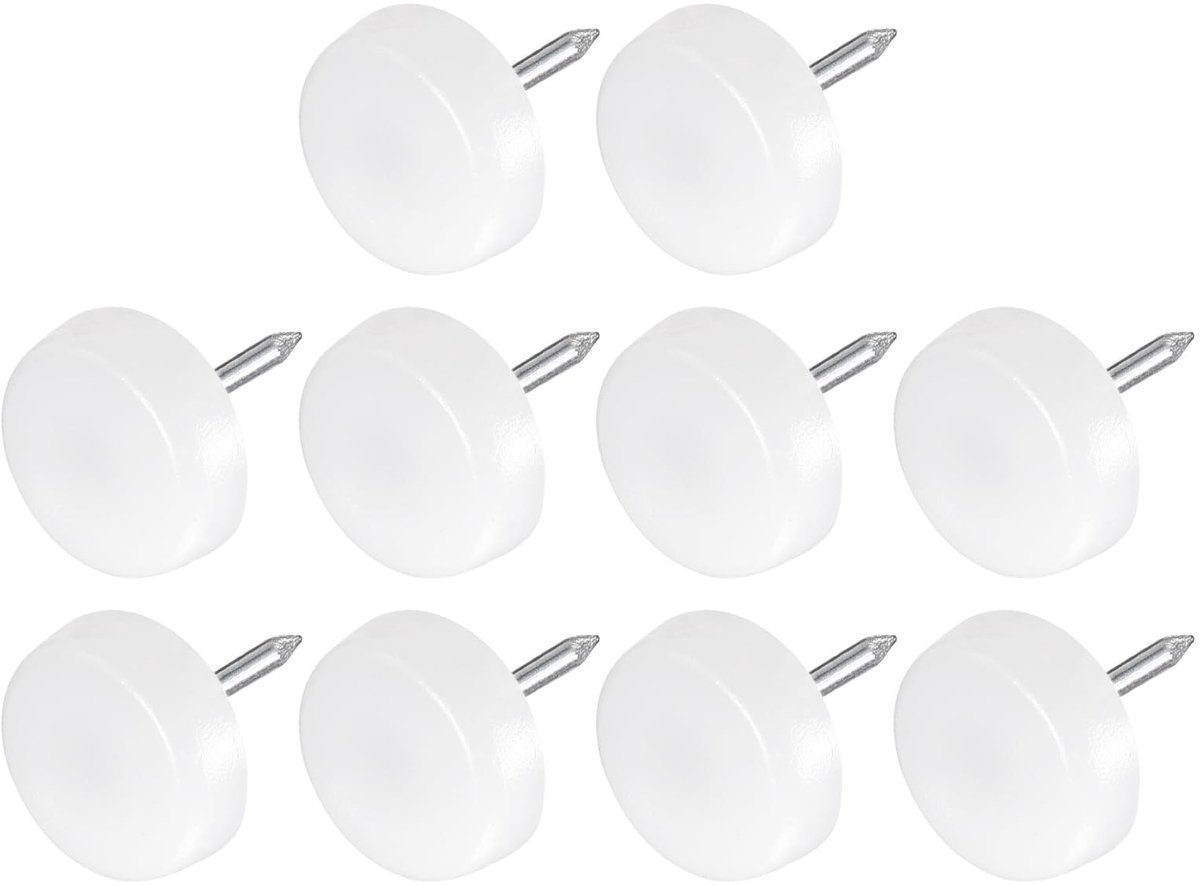 Dailygoods - Dailygoody - Meubelpoten spijker - Kunststof stoelglijders - 60 stuks - Wit - Beschermpad voor meubels - Geschikt voor houten meubels - Ronde glijders